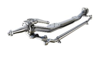 Detroit Steer Axle – Efficient needle bearing design with up to 55 degree wheel cut maneuverability 